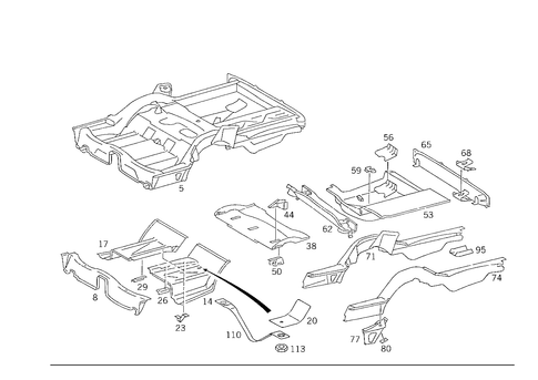 Rear End Floor for 1993 Mercedes-Benz 300E #0