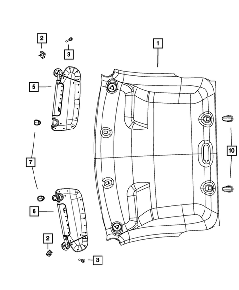 Headliners-Visors-Assist Straps for 2016 Ram 3500 #1