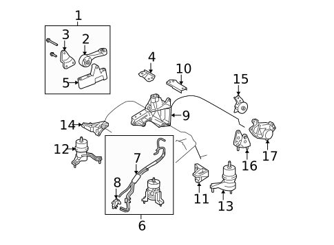 Engine & Trans Mounting for 2010 Toyota Highlander #1
