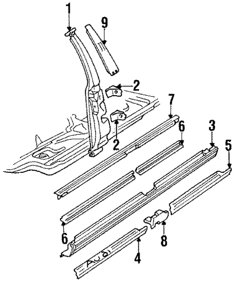 Center Pillar & Rocker for 1992 Audi V8 Quattro #0