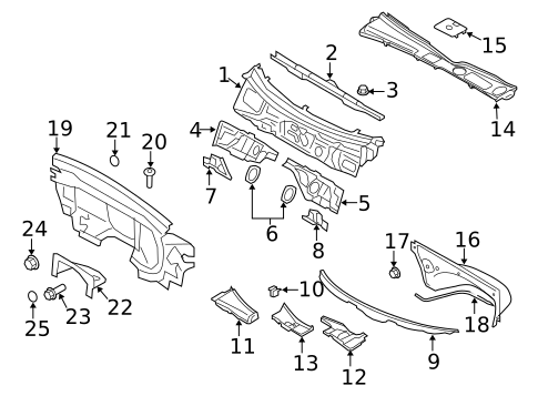 Cowl for 2015 Audi A5 Quattro #1