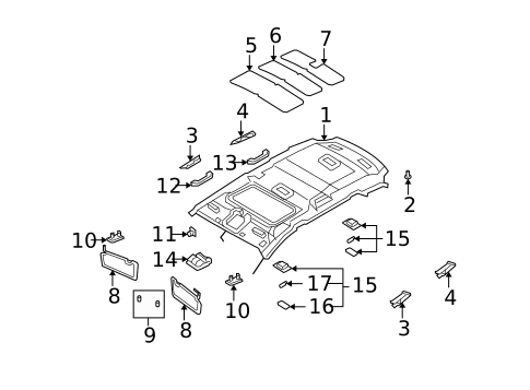 Interior Trim - Roof for 2009 Kia Rondo #1
