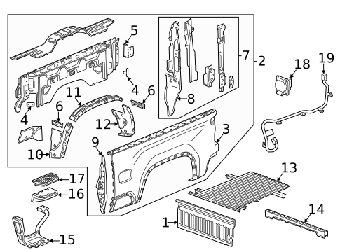 Pick UP Box Components for 2024 Chevrolet Silverado 2500 HD #1