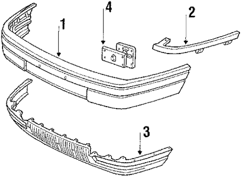 Bumper & Components - Front for 1986 Mercury Sable #0