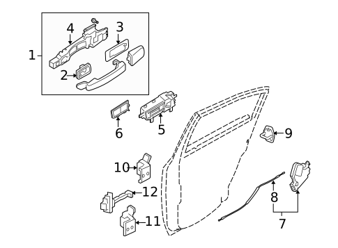 Lock & Hardware for 2010 Nissan Sentra #1