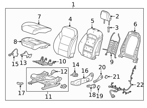 Driver Seat Components for 2017 Chevrolet Malibu #1