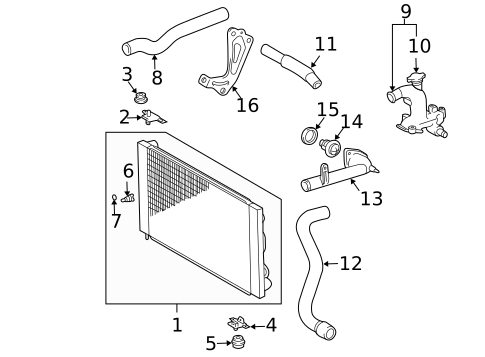Radiator & Components for 2005 Toyota Sienna #0