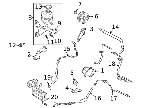 Pump & Hoses for 2004 Lexus RX330 #0