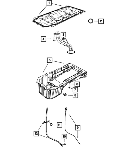 Engine Oiling, Oil Pan and Indicator (Dipstick) for 2013 Dodge Challenger #0