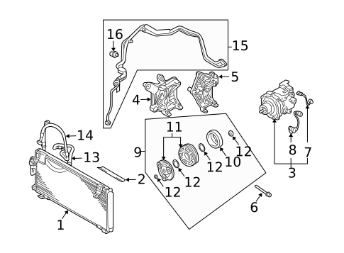 Condenser, Compressor & Lines for 2002 Dodge Stratus #0