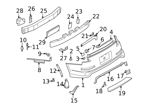 Bumper & Components - Rear for 2008 Nissan 350Z #0
