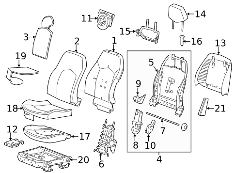 Driver Seat Components for 2014 Cadillac CTS #0