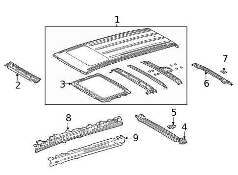 Roof & Components for 2023 Lexus LX600 #0