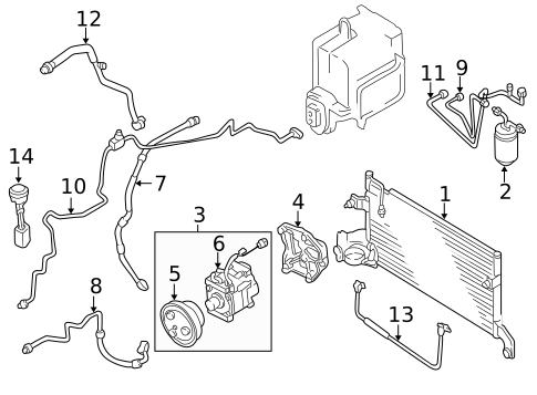 Condenser, Compressor & Lines for 1997 Mazda Millenia #0