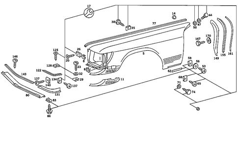 Front Fender for 1985 Mercedes-Benz 380SL #1