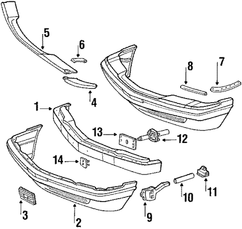 Front Bumper for 1989 Mercedes-Benz 560SEC #0