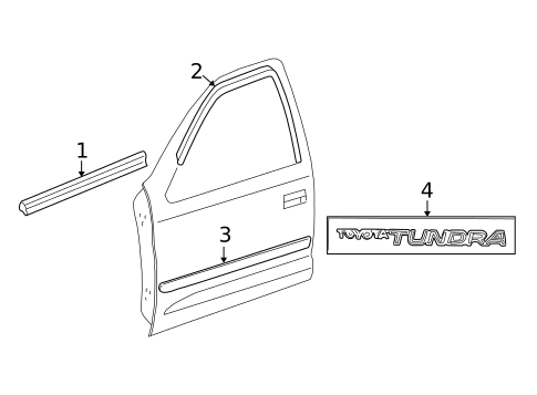 Exterior Trim - Front Door for 2006 Toyota Tundra #1