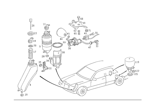 Oil Tank & Valves of Hydraulic System for 1988 Mercedes-Benz 300CE #1