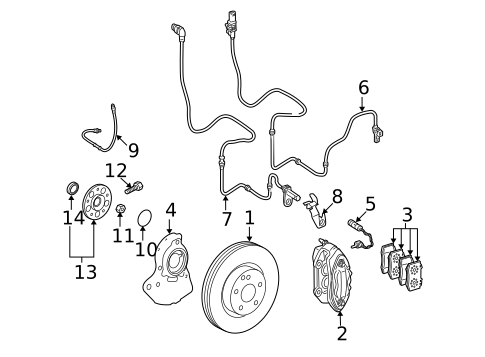 Front Brakes for 2009 Mercedes-Benz CL 550 #1