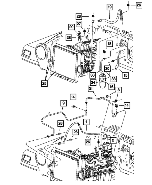 Air Conditioner and Heater Plumbing for 2006 Jeep Wrangler #1