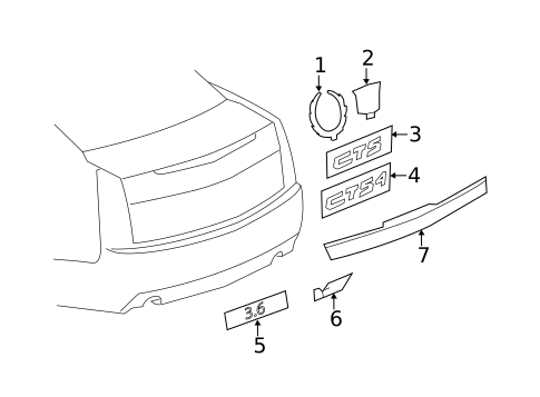 Exterior Trim - Trunk for 2014 Cadillac CTS #2