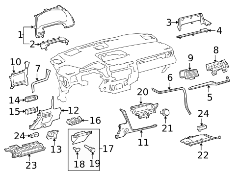 Instrument Panel Components for 2016 Lexus RX450h #0