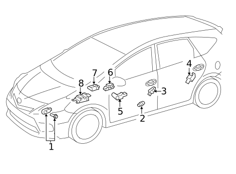 Air Bag Components for 2014 Toyota Prius V #1