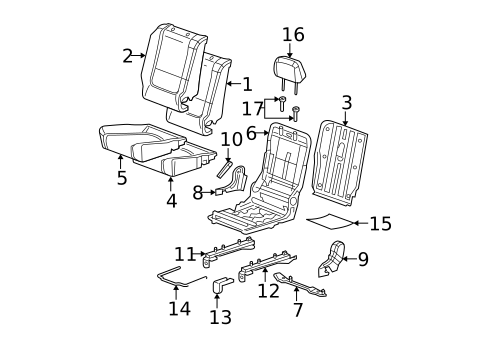 Rear Seat Components for 2007 Chevrolet Malibu #1
