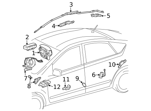 Air Bag Components for 2005 Toyota Prius #0