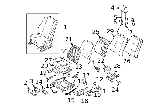 Front Seat Components for 2000 BMW M5 #0