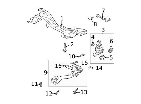 Rear Suspension for 2008 Honda Element #1