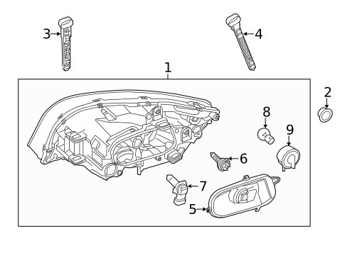 Headlamp Components for 2015 Volvo V60 #1
