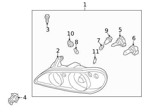 Headlamp Components for 2001 INFINITI I30 #1