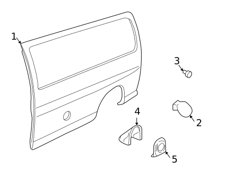 Side Panel & Components for 1996 Chevrolet Express 3500 #1