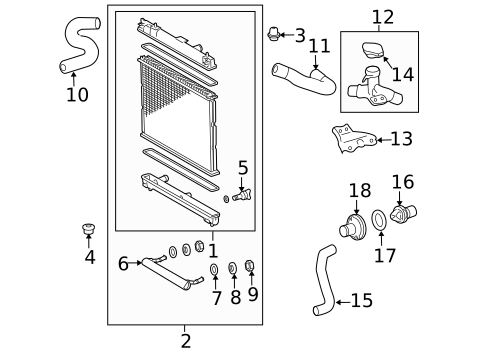 Radiator & Components for 2008 Toyota Yaris #0