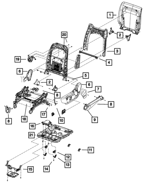 Front Seats - Adjusters, Recliners, Shields and Risers for 2015 Dodge Durango #1