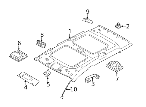 Interior Trim - Roof for 2012 Kia Sportage #0