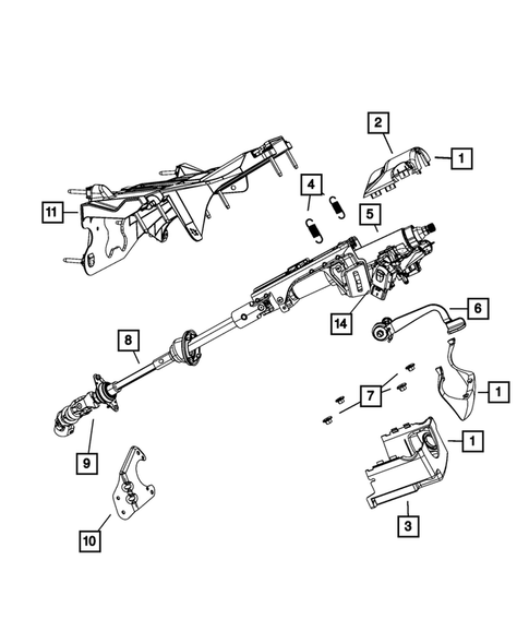 Steering Column and Intermediate Shaft for 2011 Jeep Liberty #0
