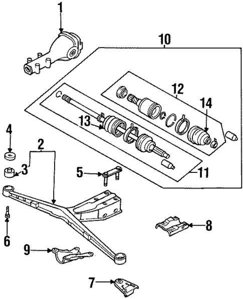 Axle & Differential for 1996 Subaru Legacy #0