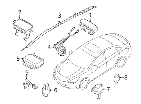 Air Bag Components for 2012 Hyundai Sonata #0