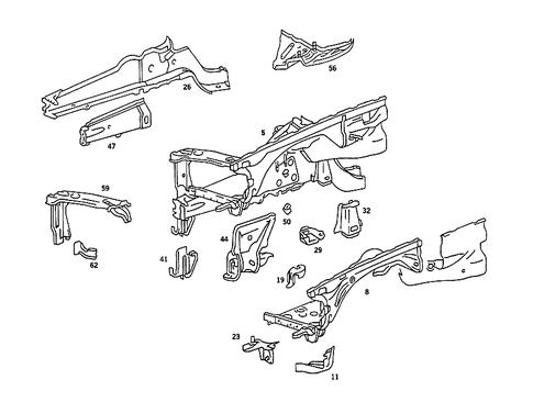 Wheelhouse, Front Subframe for 1985 Mercedes-Benz 380SE #0