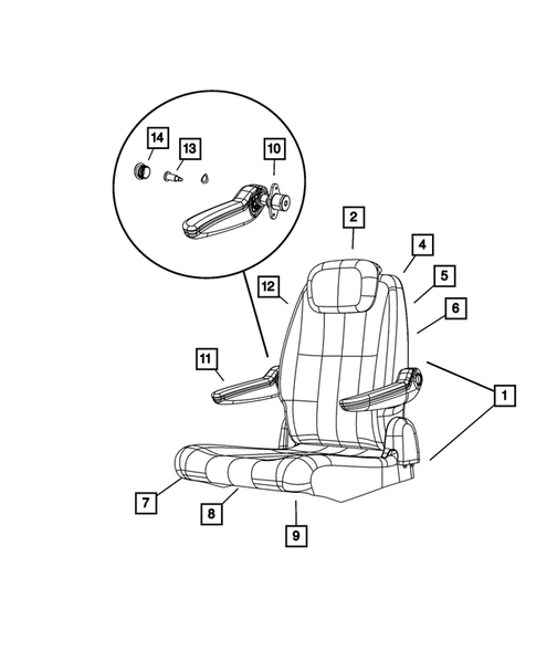 Rear Seats - Second Row for 2009 Chrysler Town & Country #10