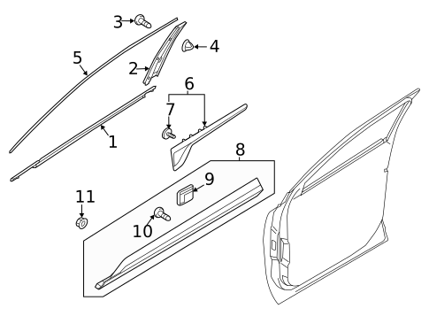 Exterior Trim - Rear Door for 2024 Kia Sorento #3