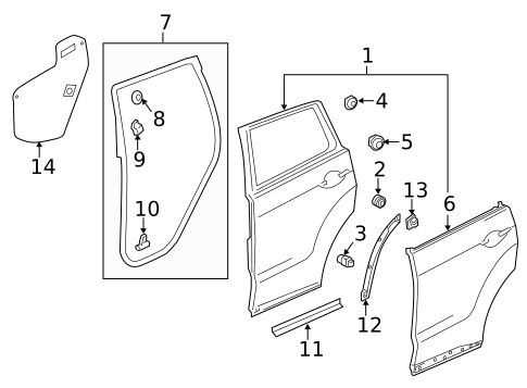 Door & Components for 2017 Acura RDX #0