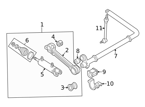 Stabilizer Bar & Components for 2004 Land Rover Discovery #1