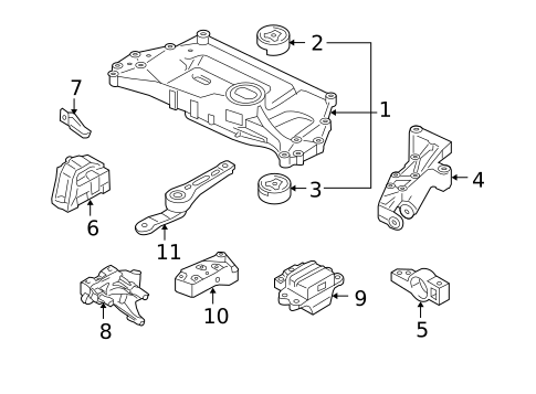 Engine & Trans Mounting for 2009 Volkswagen Rabbit #0