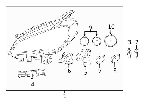 Headlamp Components for 1992 Dodge Daytona #1