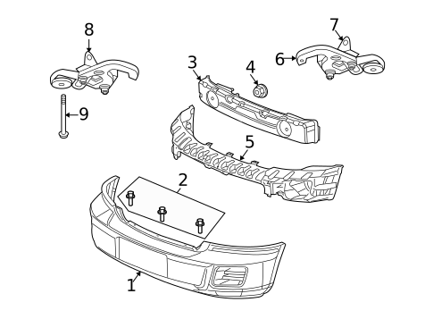Bumper & Components - Front for 2011 Ram Dakota #0