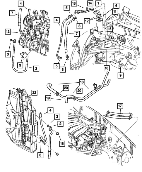 Air Conditioner and Heater Plumbing for 2001 Chrysler PT Cruiser #0