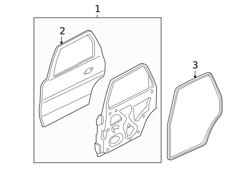 Door & Components for 2005 Ford Escape #0